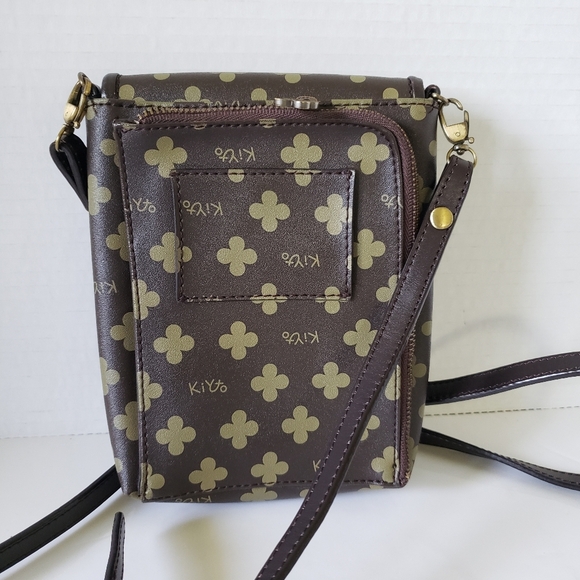 Kiyto Japanese Small Green/Brown Crossbody/Wallet. - Picture 2 of 11